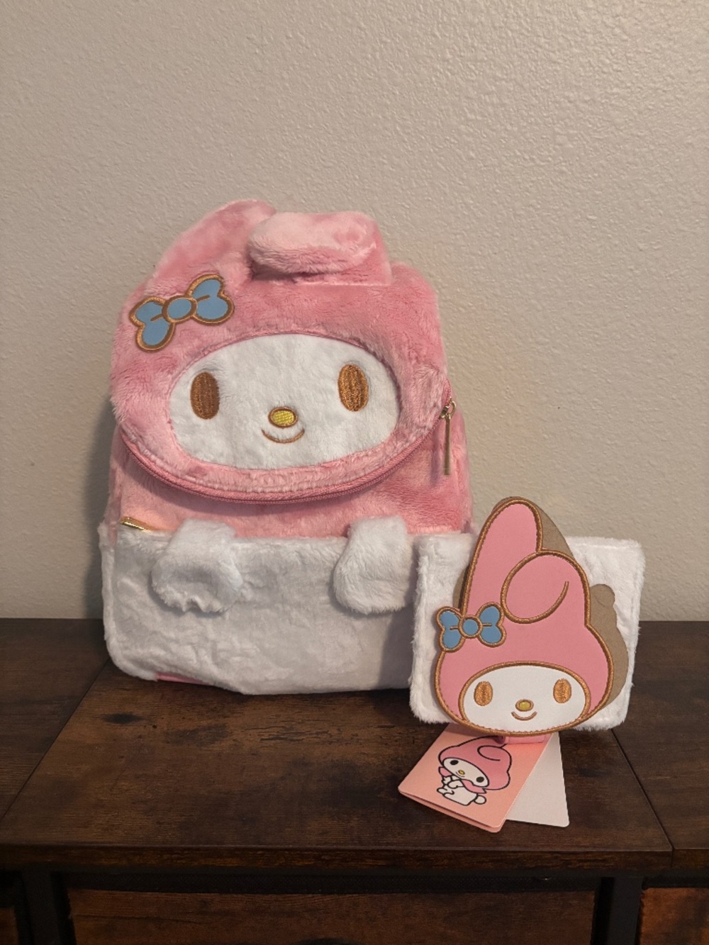 Loungefly!! Sanrio Exclusive My Melody Plush Cosplay Mini Backpack and wallet